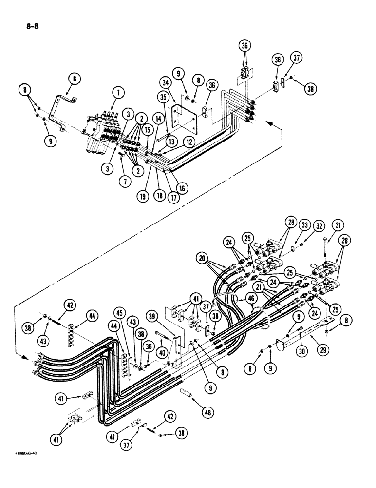 Схема запчастей Case IH 9180 - (8-08) - HYDRAULIC COUPLERS AND LINES (08) - HYDRAULICS