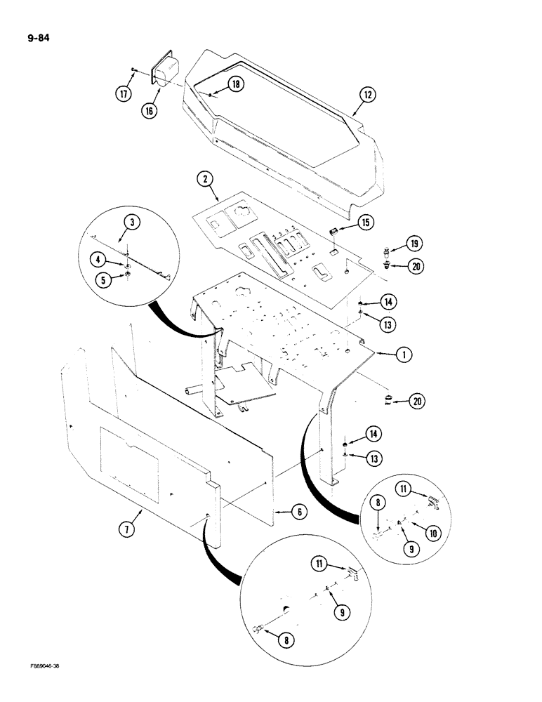 Схема запчастей Case IH STEIGER - (9-084) - CONTROL CONSOLE, CAB (09) - CHASSIS/ATTACHMENTS