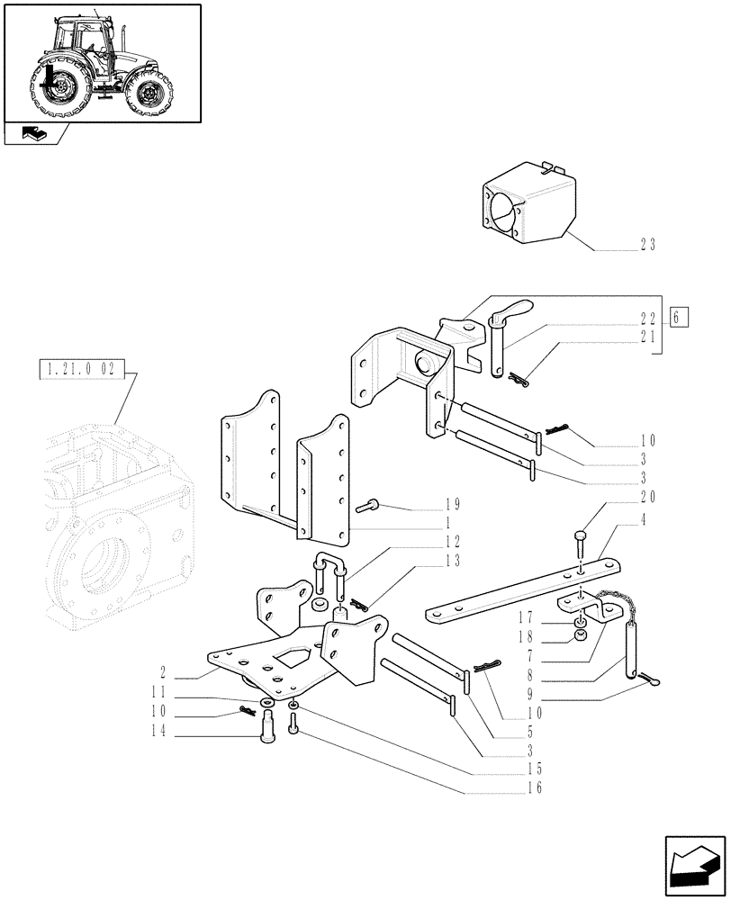 Схема запчастей Case IH FARMALL 80 - (1.89.0) - DRAWBAR AND HITCH (FRANCE) (VAR.335893) (09) - IMPLEMENT LIFT