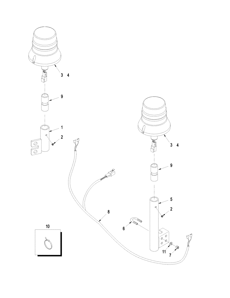 Схема запчастей Case IH STEIGER 335 - (04-31) - LAMP - STROBE (04) - ELECTRICAL SYSTEMS