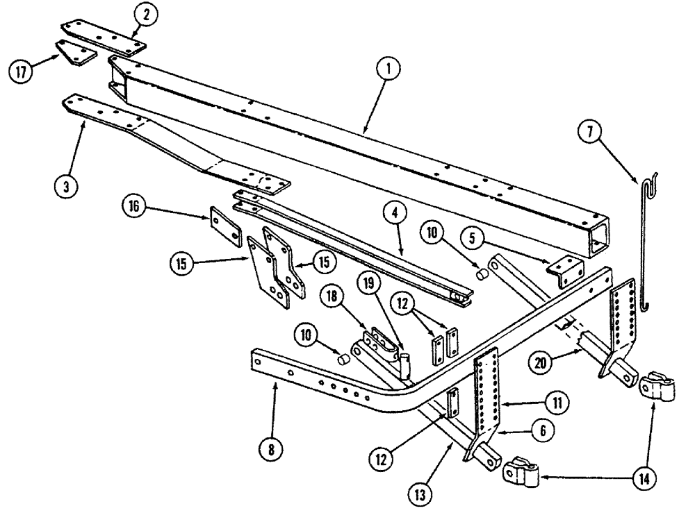 Схема запчастей Case IH 700 - (9-02) - PULL FRAME AND SPREADER (09) - CHASSIS/ATTACHMENTS