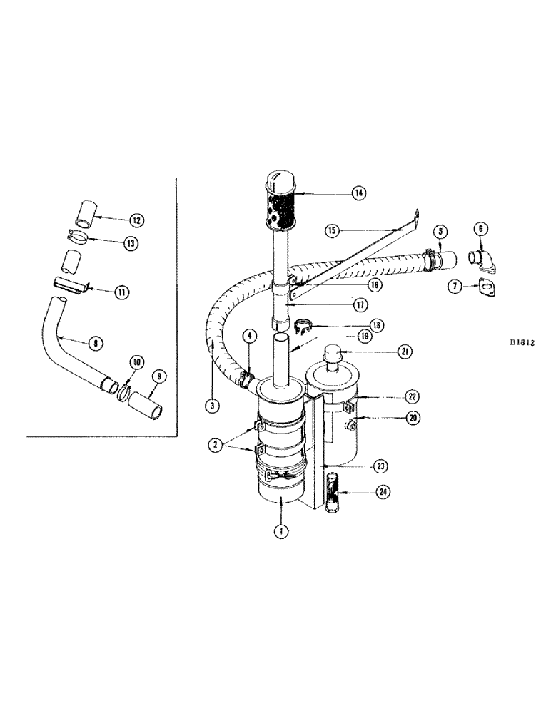 Схема запчастей Case IH 660 - (322) - OIL BATH TYPE AIR CLEANER 