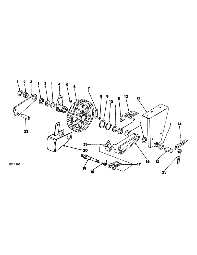 Схема запчастей Case IH 155 - (J-21) - RATCHET WHEEL (SHEAR BOLT TYPE), (FOR USE ON MACHINES BUILT SEPTEMBER 1969 & SINCE) 