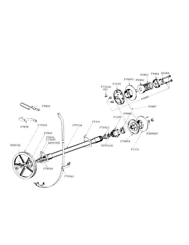 Схема запчастей Case IH 800 - (070) - MAIN COMBINE DRIVE SHAFT AND HOUSING, BELT CYLINDER DRIVE (66) - THRESHING