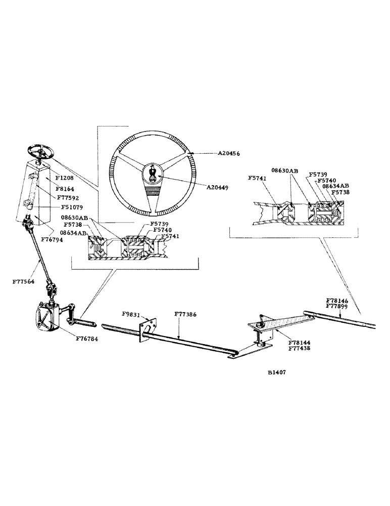 Схема запчастей Case IH 800 - (286) - STEERING ASSEMBLY (41) - STEERING