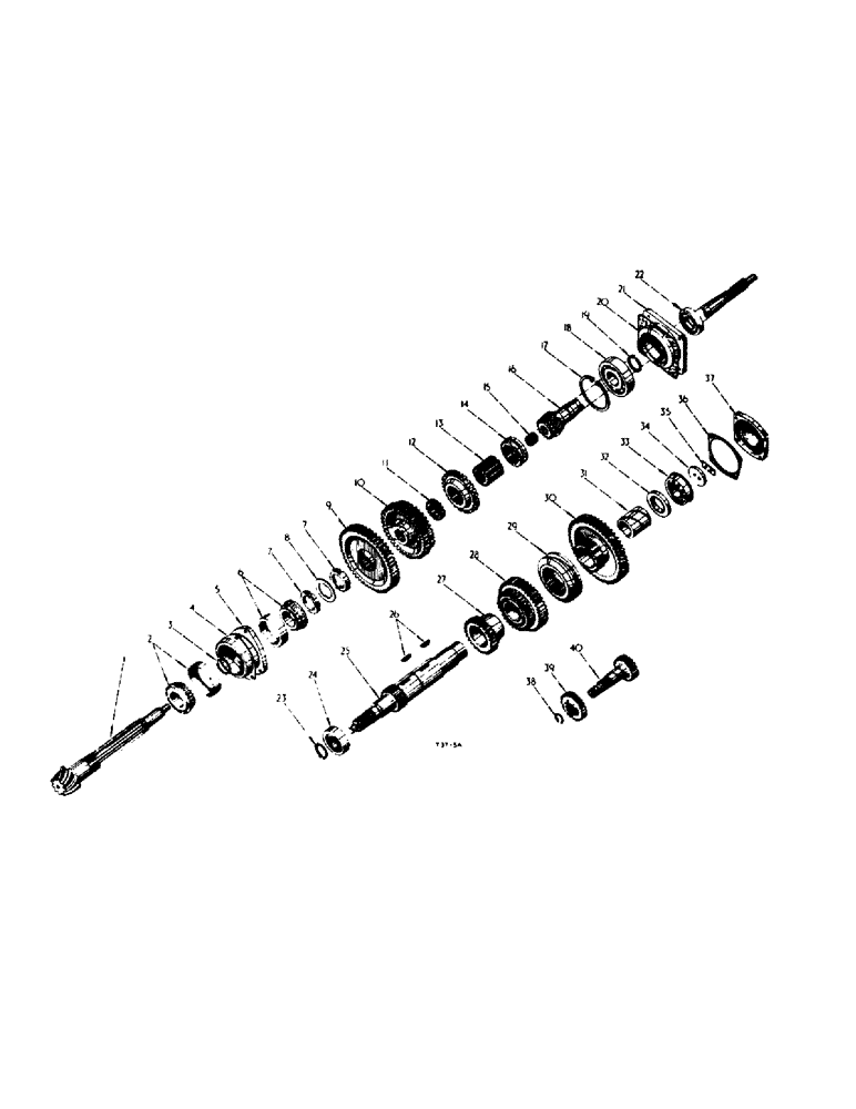 Схема запчастей Case IH 354 - (4-27) - CHASSIS, TRANSMISSION GEARS AND SHAFTS (12) - CHASSIS