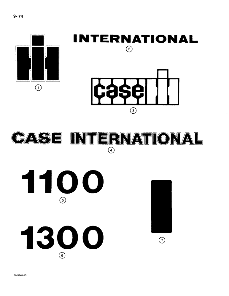 Схема запчастей Case IH 1300 - (9-74) - DECALS (09) - CHASSIS/ATTACHMENTS