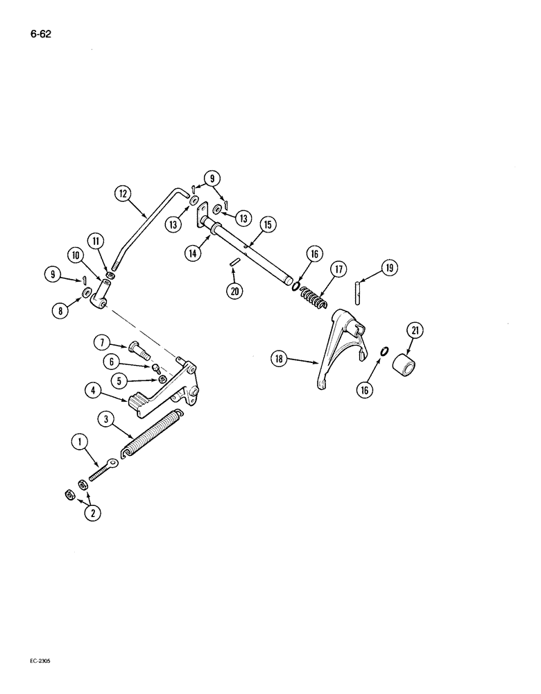 Схема запчастей Case IH 495 - (6-062) - DIFFERENTIAL LOCK (06) - POWER TRAIN