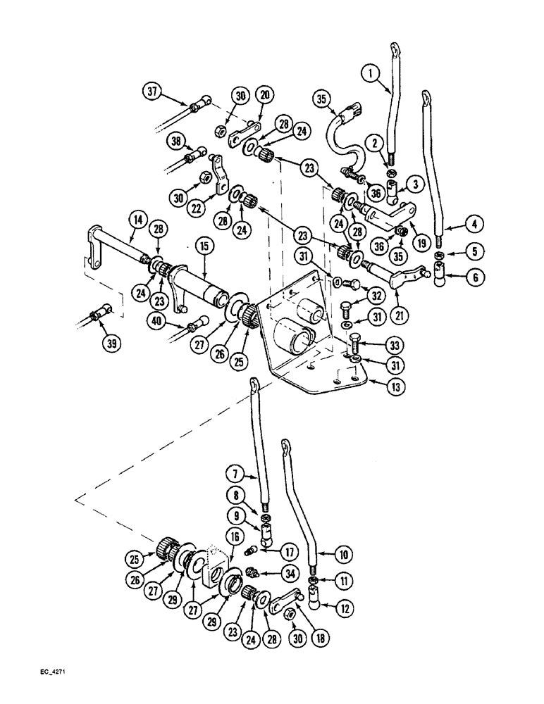 Схема запчастей Case IH 4240 - (6-070) - TRANSMISSION SHIFT CONTROL, EXTERNAL, TRACTOR WITH CAB (06) - POWER TRAIN