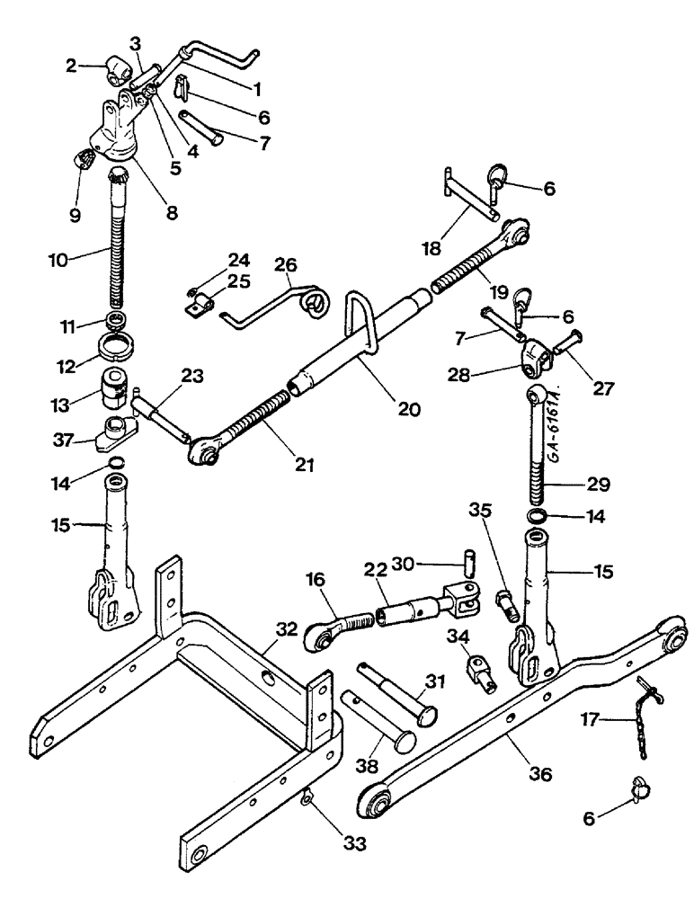 Схема запчастей Case IH 733 - (09-09) - THREE-POINT-LINKAGE - V-VERSION (12) - FRAME