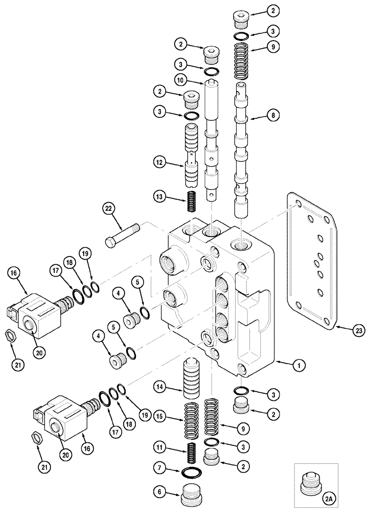 Схема запчастей Case IH MX100 - (08-03) - POWERSHIFT VALVE ASSY. (08) - HYDRAULICS