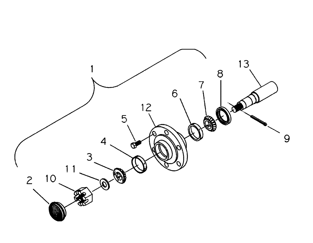 Схема запчастей Case IH TIGERMATE II - (44.100.11) - 710 HUB AND SPINDLE ASSEMBLY STABILIZER WHEEL (44) - WHEELS