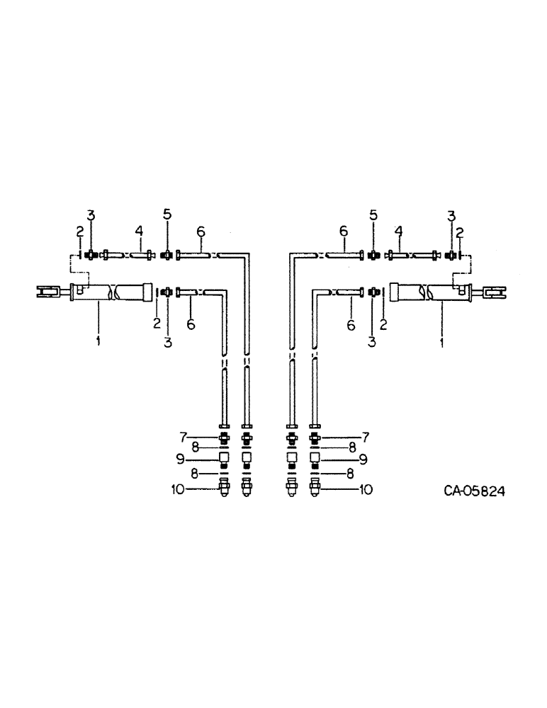 Схема запчастей Case IH 133 - (A-05) - HYDRAULIC CONNECTIONS, UNITS U THROUGH Y, MACHINES BUILT UP (09) - CHASSIS