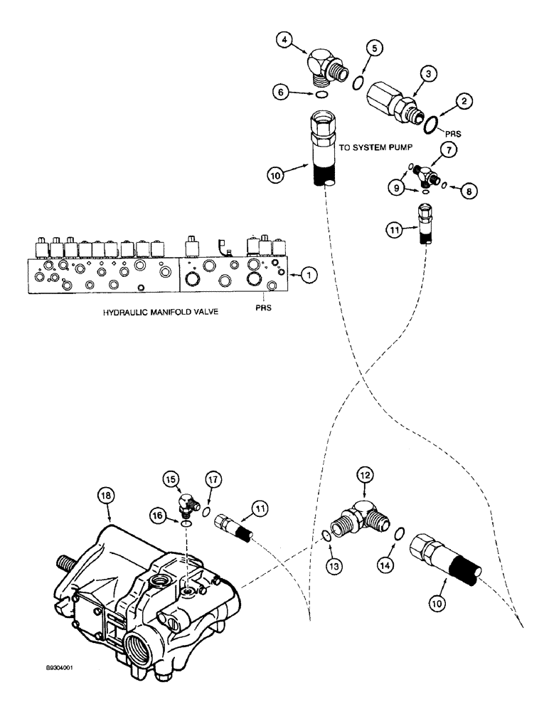 Схема запчастей Case IH 2055 - (8-18) - MANIFOLD VALVE SUPPLY AND PRESSURE COMPENSATOR SYSTEM (07) - HYDRAULICS