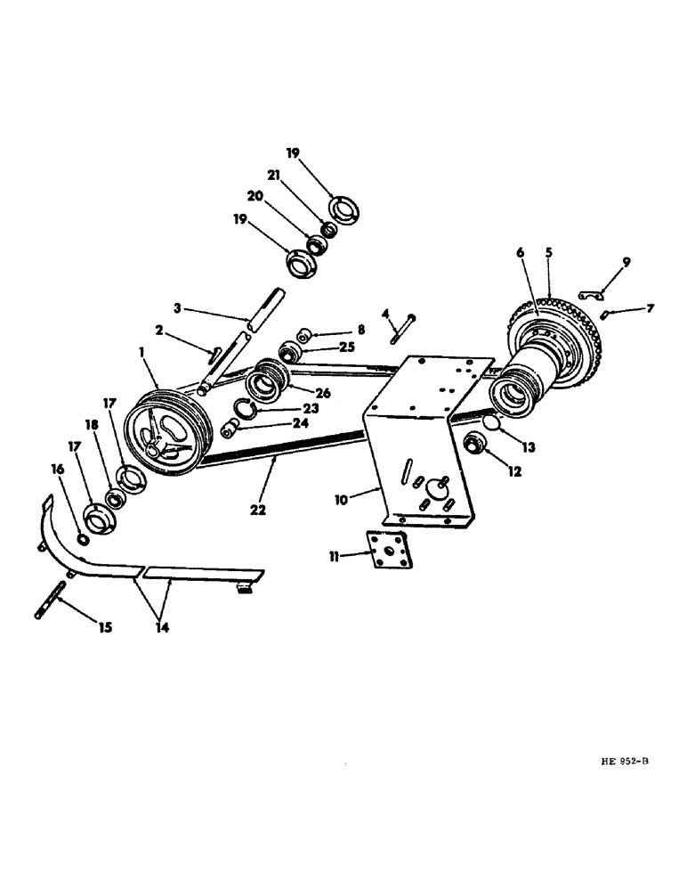 Схема запчастей Case IH 230 - (07-02) - DRIVE TRAIN, CHASSIS PLATFORM DRIVE WITH ENGINE FLYWHEEL AND P.T.O Drive Train