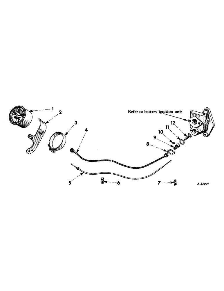 Схема запчастей Case IH 230 - (375) - ATTACHMENTS, TACHOMETER, FOR FARMALL 230 TRACTORS EQUIPPED WITH BATTERY IGNITION Attachments