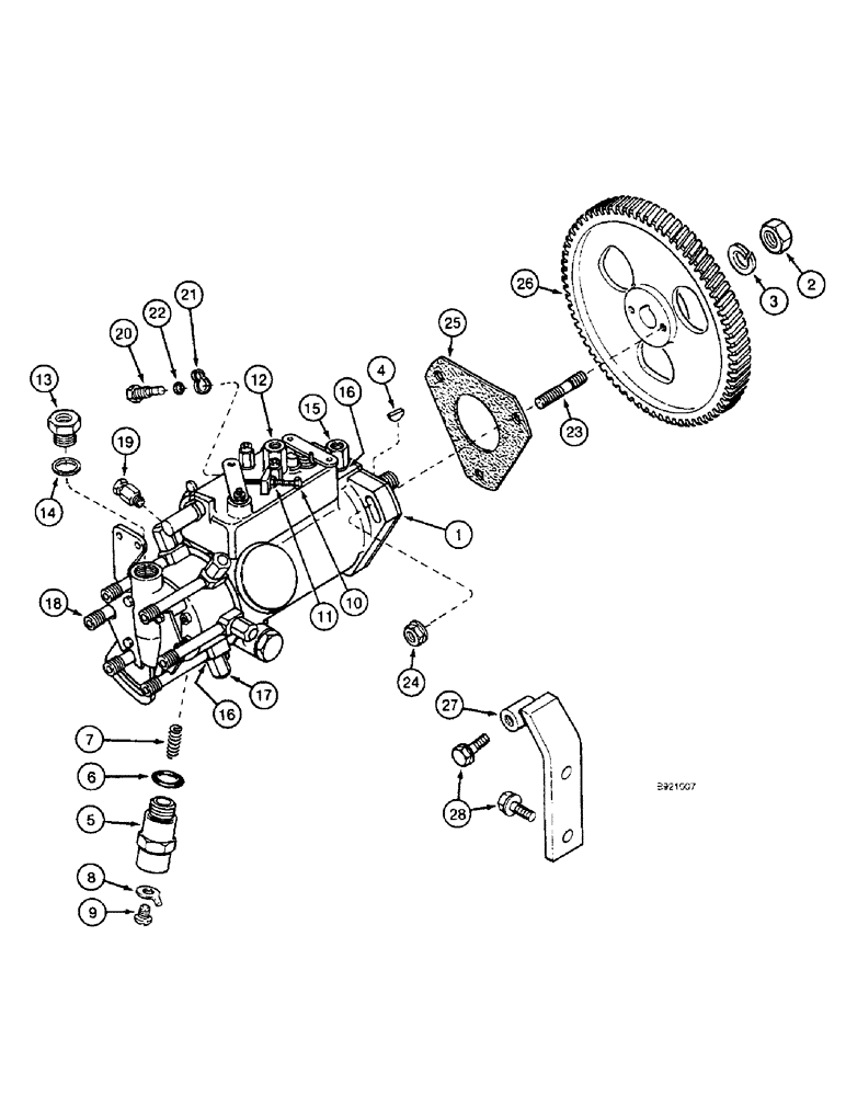 Схема запчастей Case IH 1800 - (3-06) - FUEL INJECTION PUMP AND DRIVE, 6TA-590 ENGINE (02) - FUEL SYSTEM