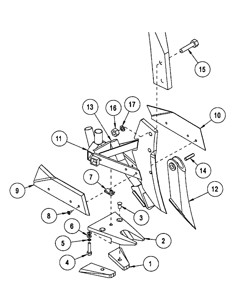 Схема запчастей Case IH CONCORD - (B57) - EDGE-ON ANDERSON OPENER, 12 INCH, DRY 