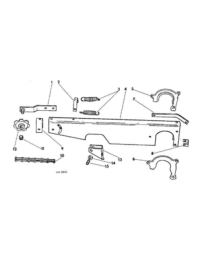 Схема запчастей Case IH 150 - (16) - MAIN DRIVE CHAIN SHIELD, ON MACHINES BUILT PRIOR TO 1965 