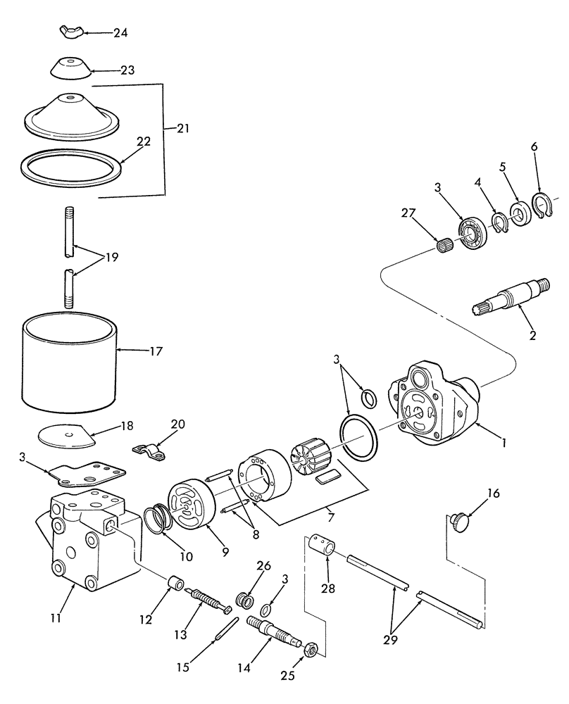 Схема запчастей Case IH SBX550 - (034) - HYDRAULIC OIL PUMP (35) - HYDRAULIC SYSTEMS