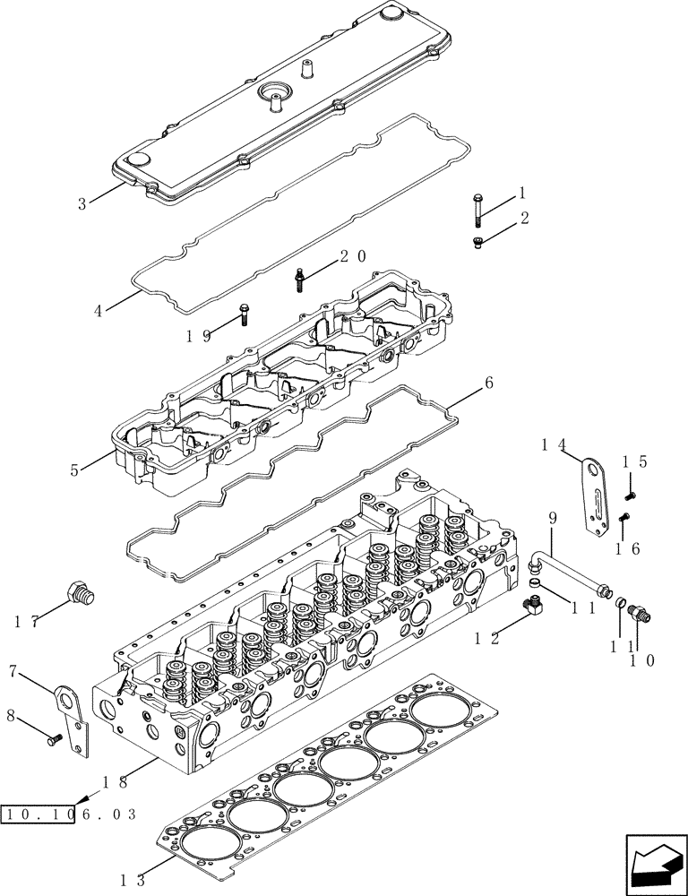 Схема запчастей Case IH 2577 - (10.101.01) - CYLINDER HEAD AND COVER (10) - ENGINE