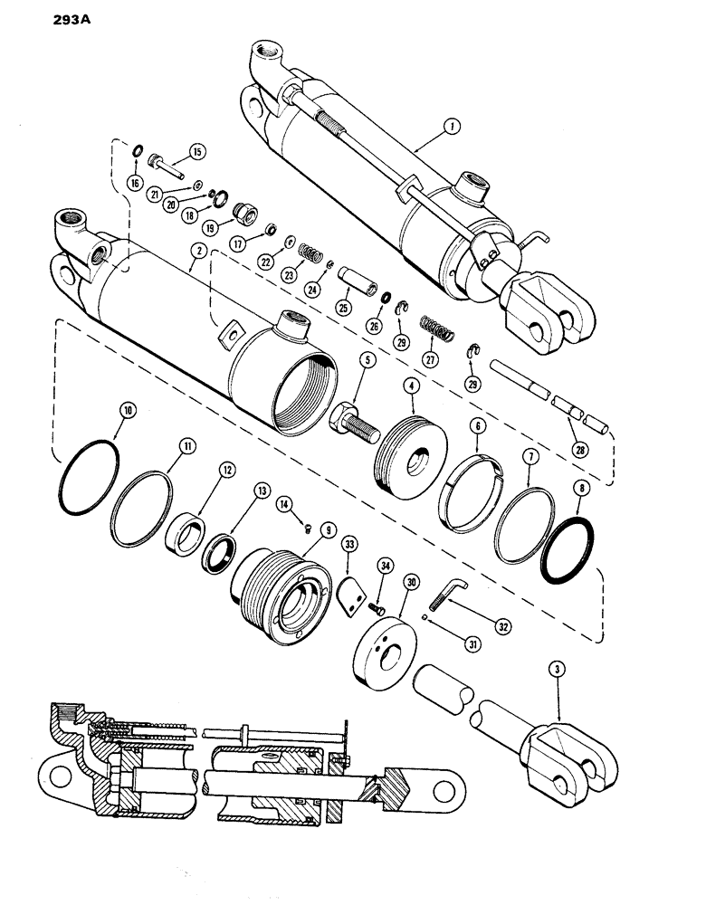 Схема запчастей Case IH 770 - (293A) - 4" X 8" REMOTE HYDRAULIC CYLINDER, W/GLAND IDENTIFICATION GROOVE (09) - CHASSIS/ATTACHMENTS