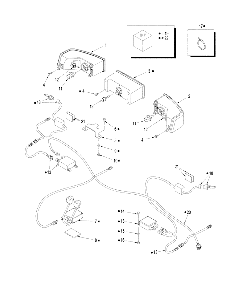 Схема запчастей Case IH STX280 - (04-27) - HEADLAMPS, NORTH AMERICA (04) - ELECTRICAL SYSTEMS