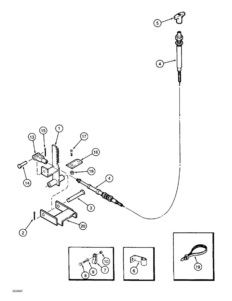 Схема запчастей Case IH 2044 - (7-20) - PARKING BRAKE AND CONTROLS, USED WITH MASTER BRAKES ON PAGE 7-11 AND 7-13 (5.1) - BRAKES