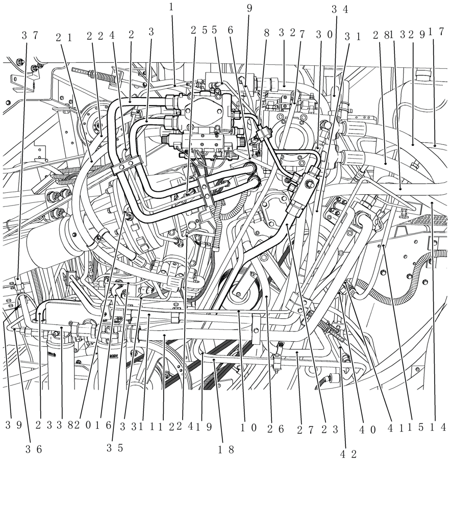 Схема запчастей Case IH 9120 - (00.000.35[02]) - PICTORIAL INDEX - HYDRAULICS, ENGINE GEARBOX (00) - GENERAL & PICTORIAL INDEX