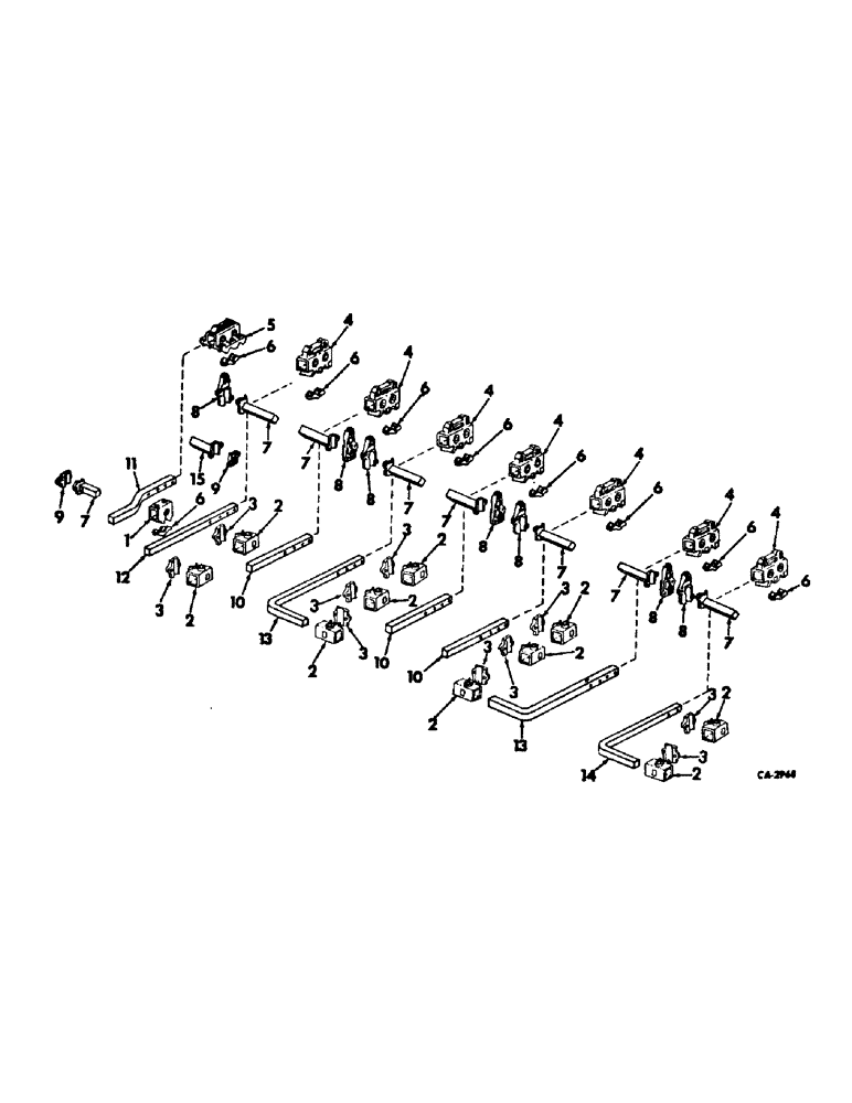 Схема запчастей Case IH 85 - (AN-16) - SQUARE BARS, EXTENSIONS & CLAMPS, 28 & 38 EQUIPMENT, FOR 6 & 8-ROW WIDE CULTIVATORS (1972 & SINCE) 