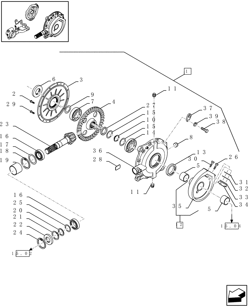 Схема запчастей Case IH LBX421R - (15.03[01]) - KNOTTER, GEARBOX (15) - KNOTTER /WRAPPER