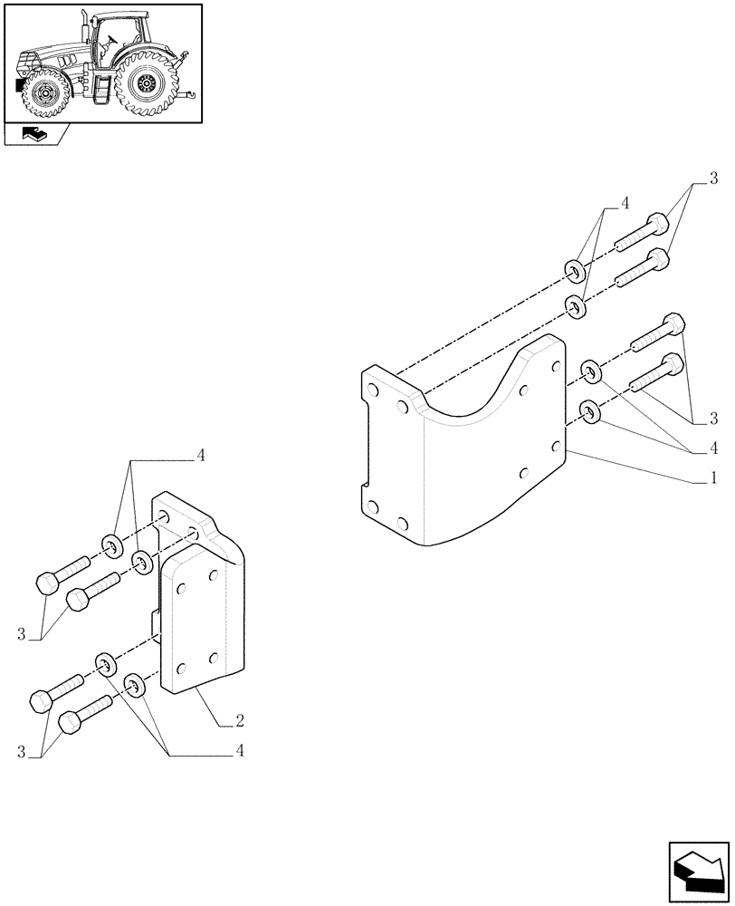 Схема запчастей Case IH MAXXUM 110 - (1.21.6/04) - NA LOADER READY - REAR BRACKETS (VAR.333822) (03) - TRANSMISSION