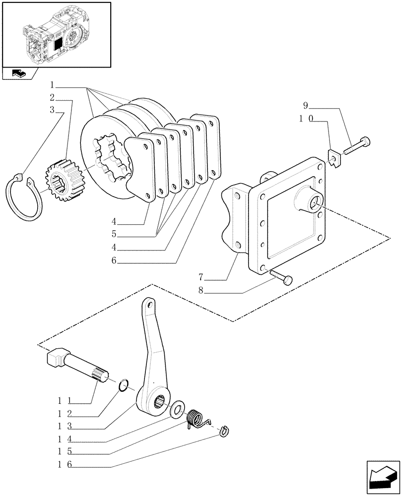 Схема запчастей Case IH MAXXUM 115 - (1.65.5) - PARKING BRAKE (05) - REAR AXLE