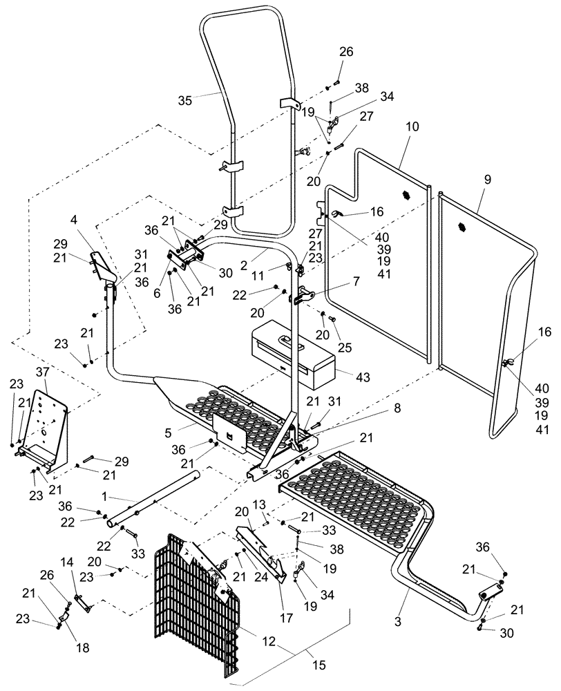 Схема запчастей Case IH AFX8010 - (E.20.A.73.71[2]) - SHIELDS, LOWER, L.H. E - Body and Structure