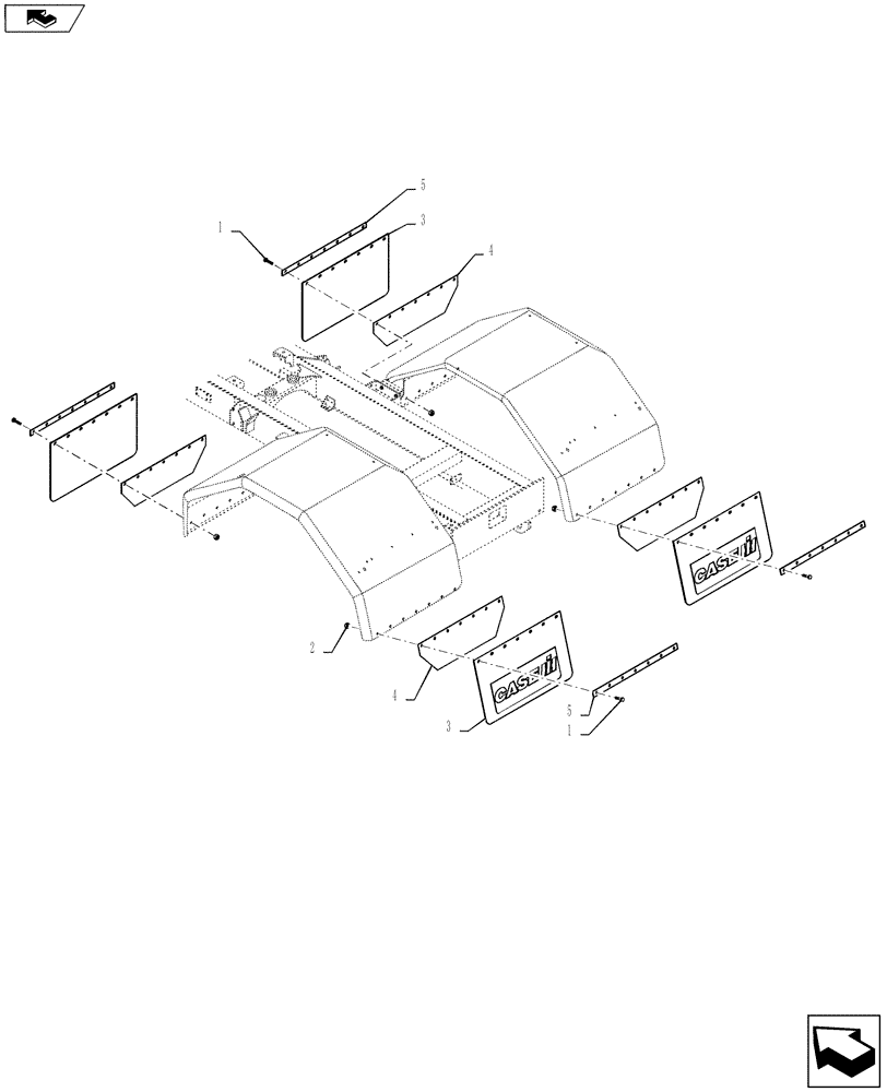Схема запчастей Case IH TITAN 4530 - (90.116.04) - REAR AXLE MUDFLAP (90) - PLATFORM, CAB, BODYWORK AND DECALS