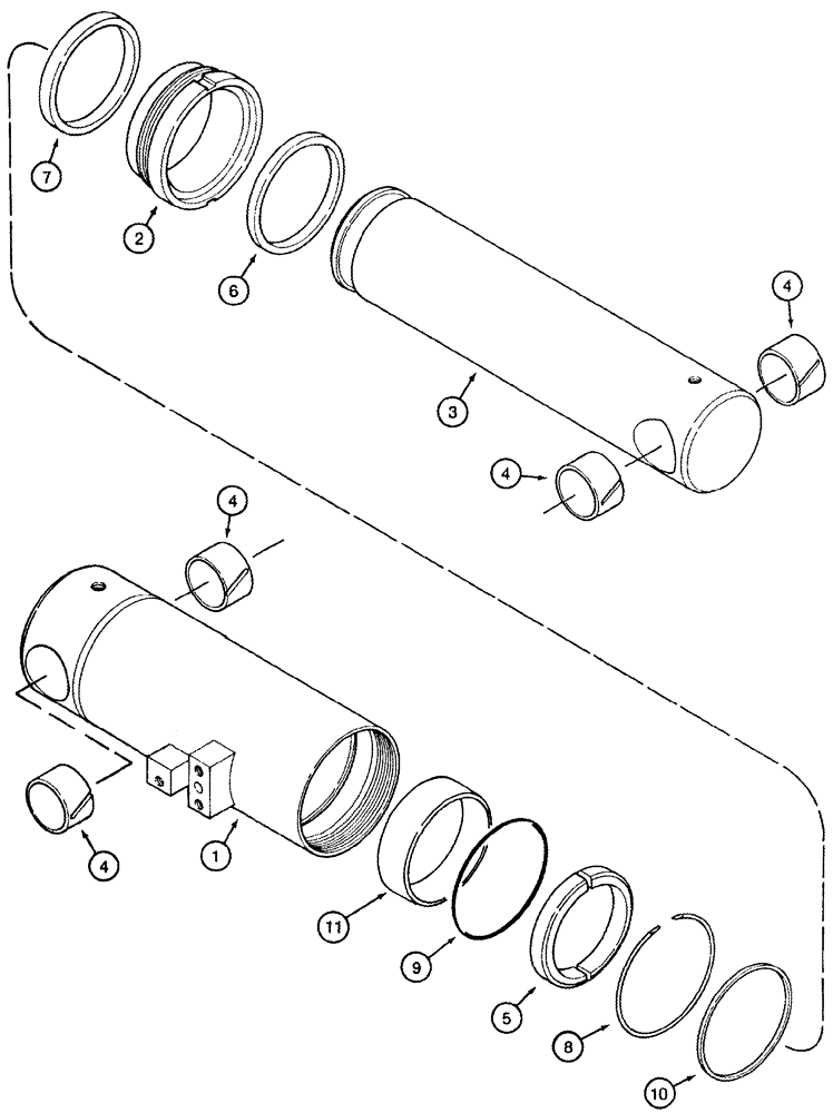 Схема запчастей Case IH CPX420 - (08-26) - DRUM LIFT CYLINDER ASSEMBLY - 4 ROW WIDE - BSN Y6T011031 (07) - HYDRAULICS