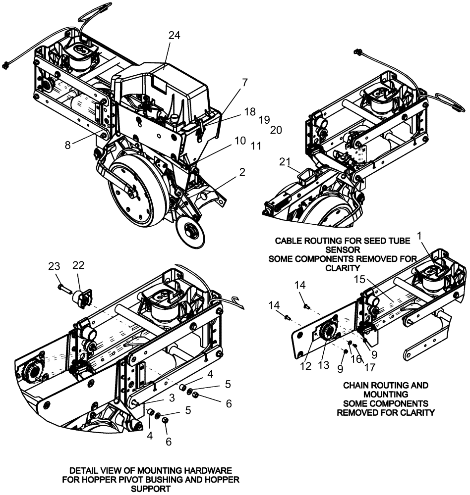 Схема запчастей Case IH 1220 - (75.200.14) - PNEUMATIC DOWN PRESSURE - 20" ROW UNIT WITH MINI HOPPER (75) - SOIL PREPARATION