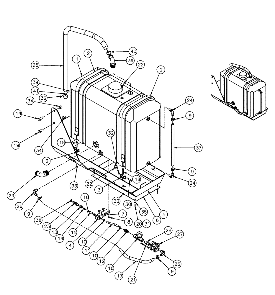 Схема запчастей Case IH FLX810 - (09-001) - FOAM TANK GROUP (16) - FOAM MARKER