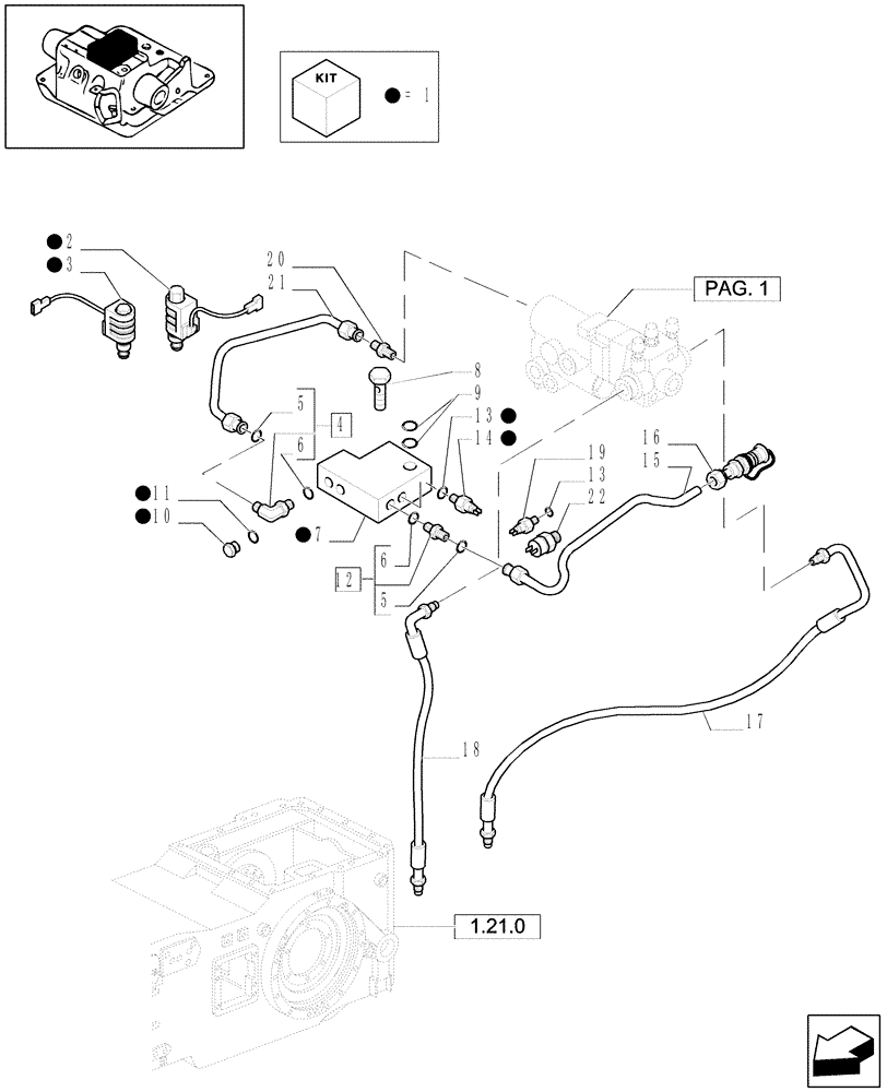 Схема запчастей Case IH MXU115 - (1.82.7/52[03]) - (VAR.372-418) HYDRAULIC VALVES WITH TRAILER BRAKE VALVE - VALVE PIPES (07) - HYDRAULIC SYSTEM