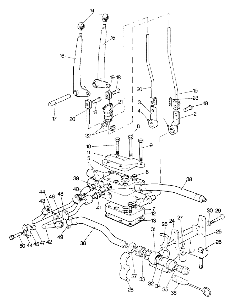 Схема запчастей Case IH 996 - (E19-1) - SELECTAMATIC HYDRAULIC SYSTEM, TWIN LIVE TAKE-OFF VALVE UNITS OPTIONAL EQUIPMENT (07) - HYDRAULIC SYSTEM