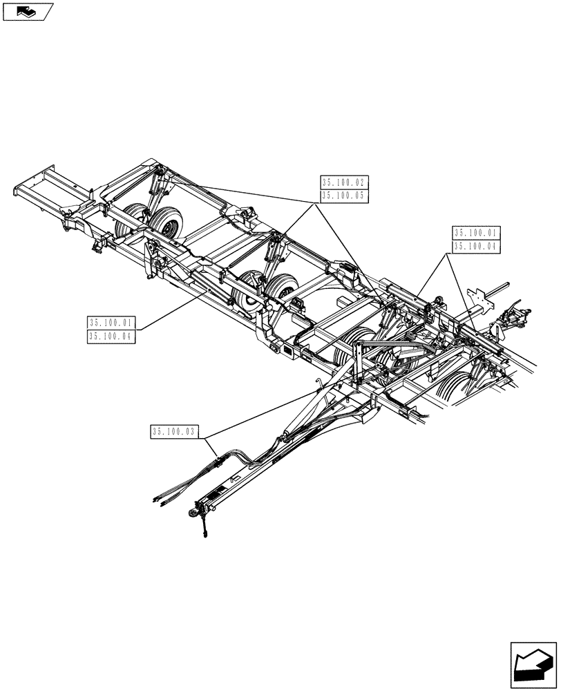 Схема запчастей Case IH NT950 - (35.100.00) - HYDRAULIC INDEX (35) - HYDRAULIC SYSTEMS