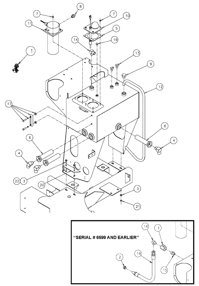 Схема запчастей Case IH SPX3200 - (06-010) - OIL TANK GROUP Hydraulic Plumbing