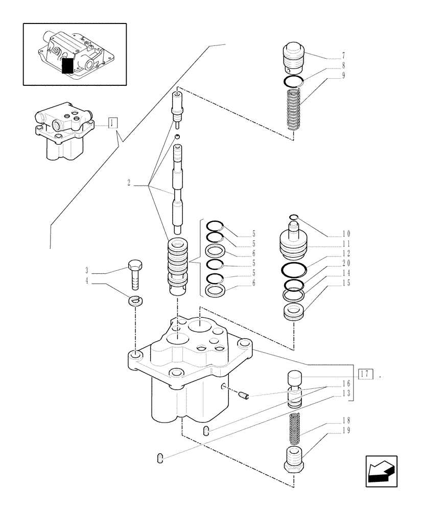 Схема запчастей Case IH MXU115 - (1.82.4/01[01]) - (VAR.350) CCLS FOR TRANSMISSION 16X16 - LS VALVE - BREAKDOWN (07) - HYDRAULIC SYSTEM