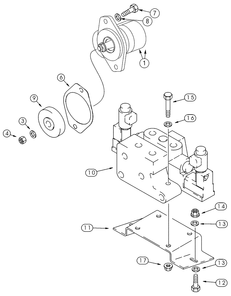 Схема запчастей Case IH 85XT - (08-32) - HYD, ATTACHMENT HIGH FLOW, GEAR PUMP & CTRL VALVE MOUNTING, N. AMER. JAF0352234-, EURO. JAF0352715- (08) - HYDRAULICS