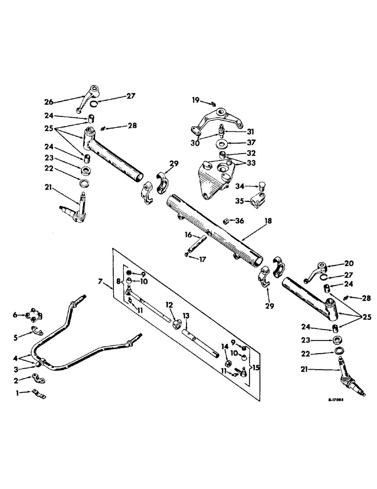 Схема запчастей Case IH 2856 - (J-22) - STEERING MECHANISM, ADJUSTABLE WIDE TREAD FRONT AXLE AND CONNECTIONS, INTERNATIONAL TRACTORS Steering Mechanism