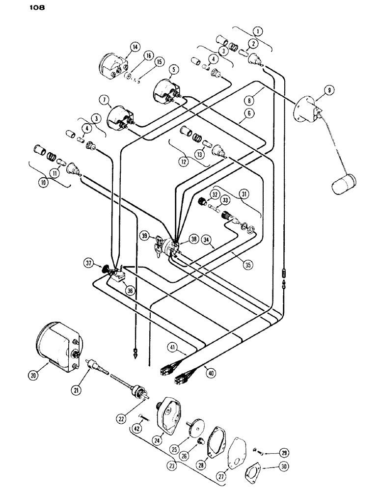 Схема запчастей Case IH 530 - (108) - INSTRUMENTS AND WIRING, 530 SERIES, 188 DIESEL ENGINE (04) - ELECTRICAL SYSTEMS