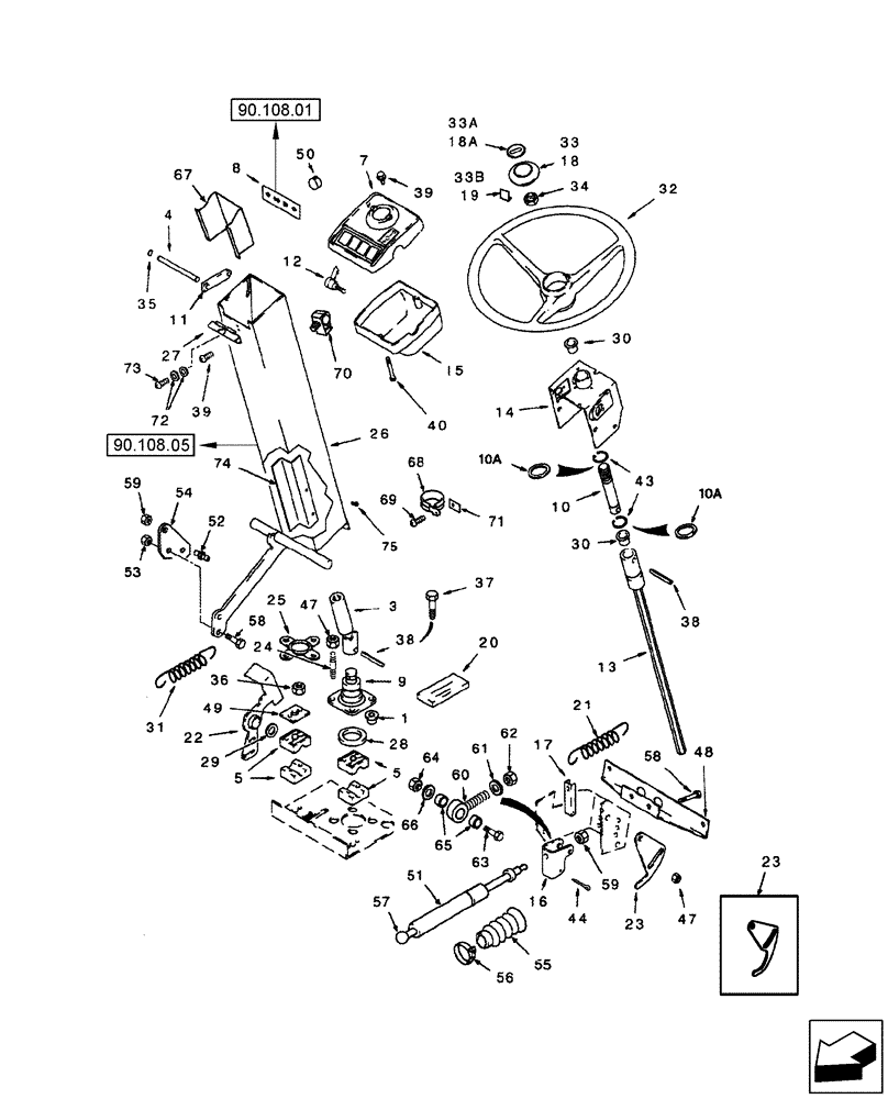 Схема запчастей Case IH 2588 - (41.204.08) - STEERING COLUMN - WHEEL (41) - STEERING