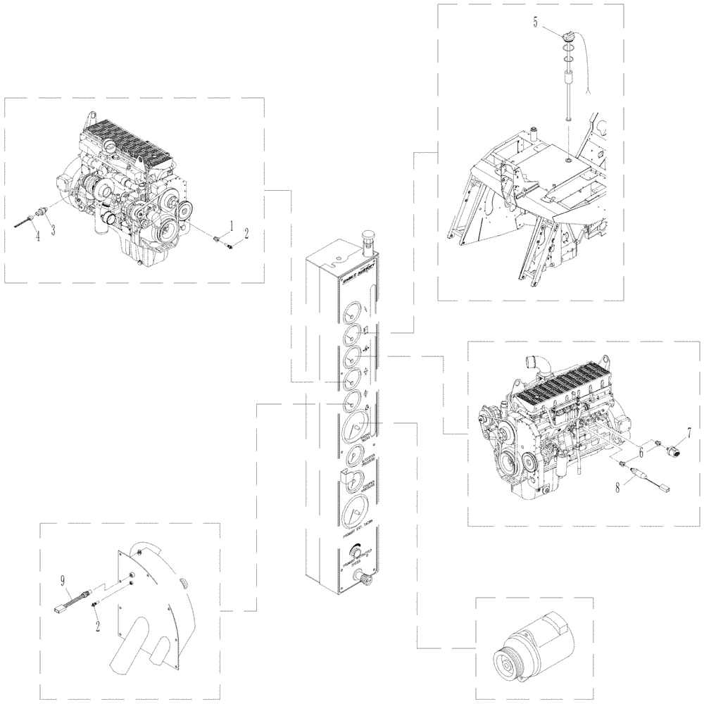 Схема запчастей Case IH A7700 - (C07.03[01]) - Senders and Switches {M11/QSM11} (06) - ELECTRICAL