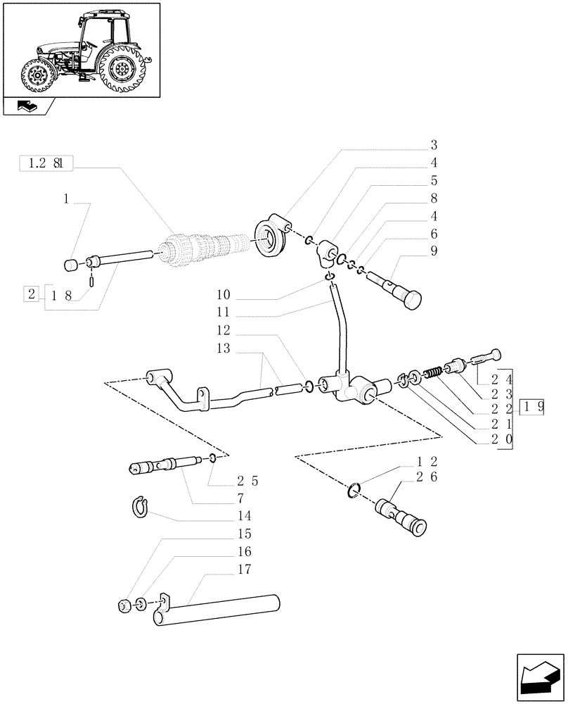 Схема запчастей Case IH FARMALL 75C - (1.28.8[02]) - GEAR LUBRICATION SYSTEM (03) - TRANSMISSION