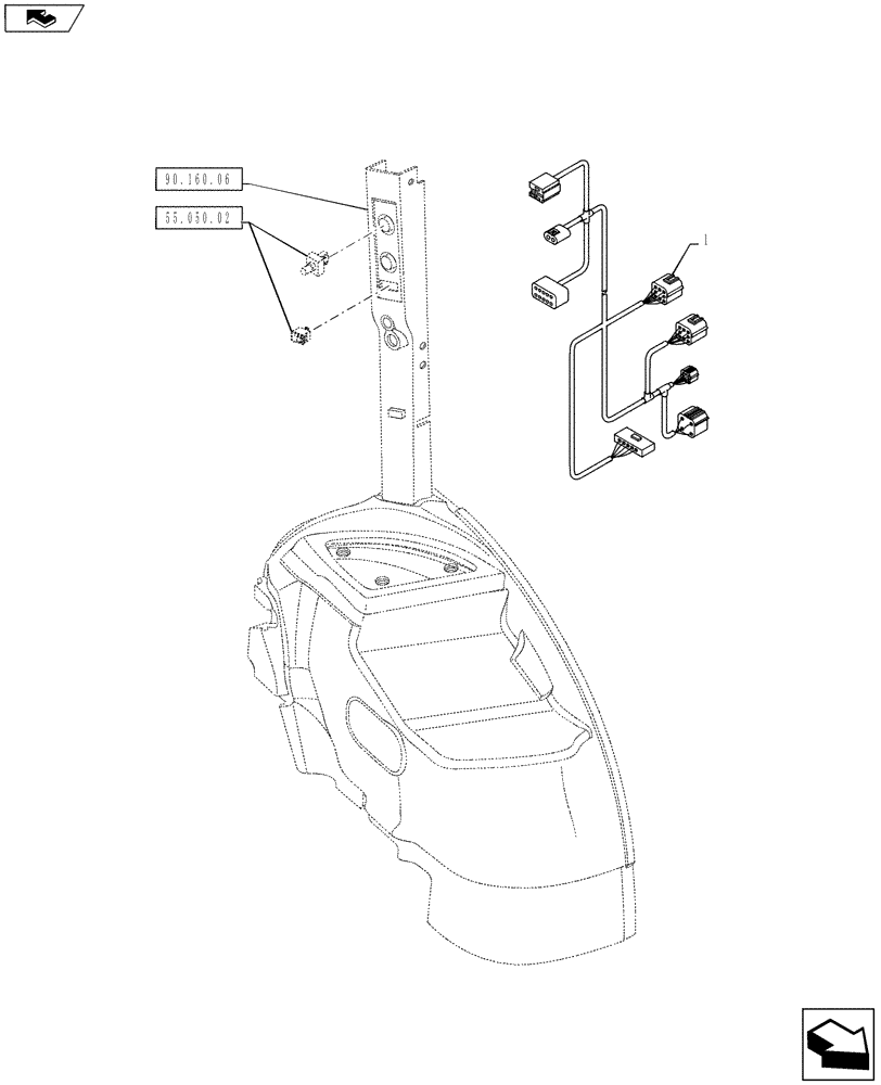 Схема запчастей Case IH PUMA 130 - (55.050.04[01]) - VAR - 330643 - HARNESS - AIR CONDITIONING WITH ATC - C9027 (55) - ELECTRICAL SYSTEMS